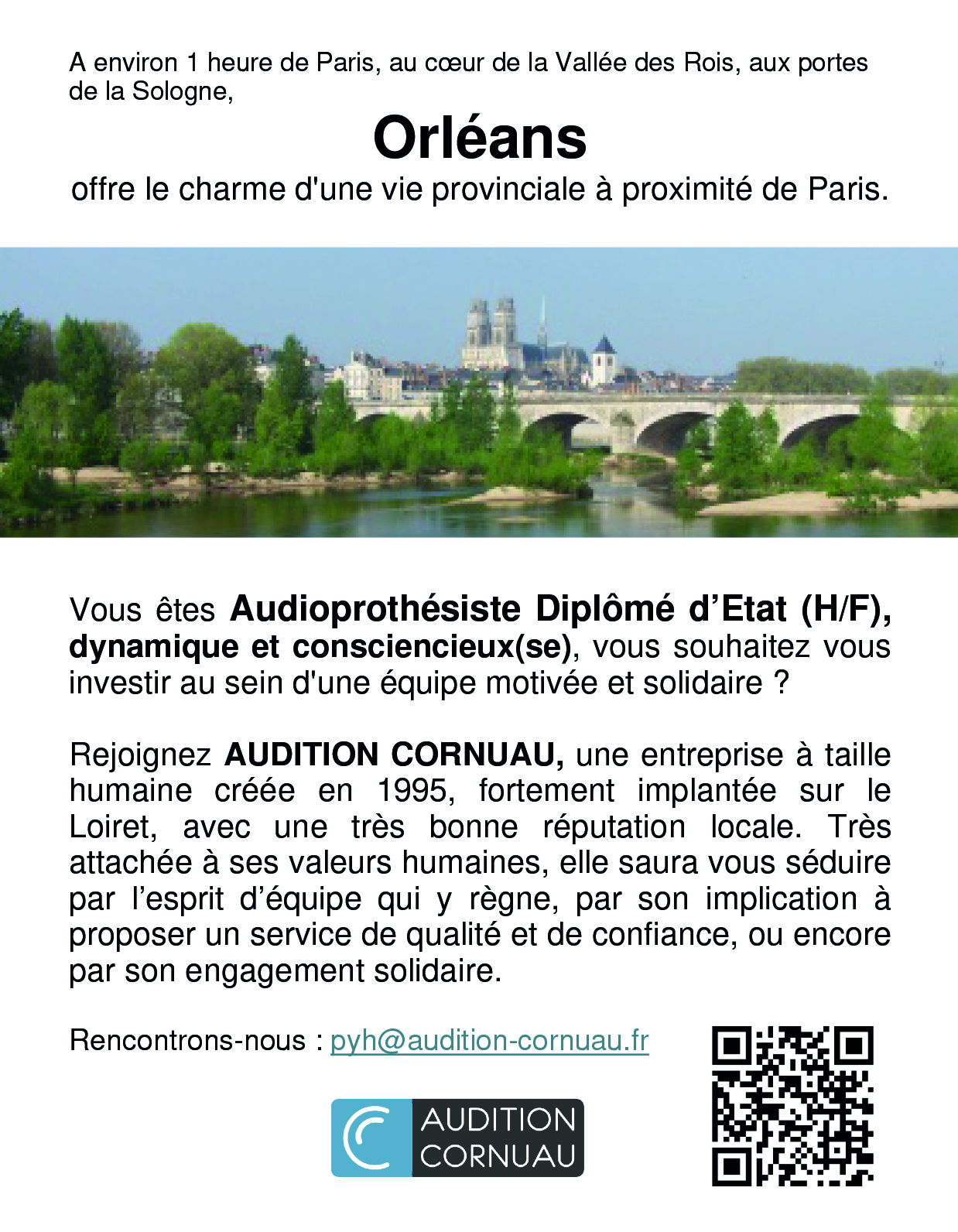 Rejoignez AUDITION CORNUAU à Orléans !